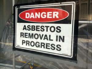 Asbestos removal signage